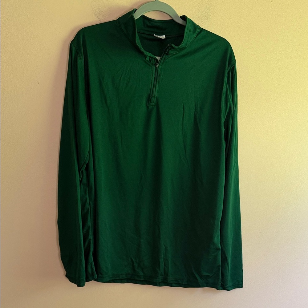 Augusta Sportswear Men's Dark Green Long-Sleeve Quarter-Zip Pullover